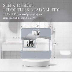Glass Body Composition Bathroom Scale – Silver/Clear