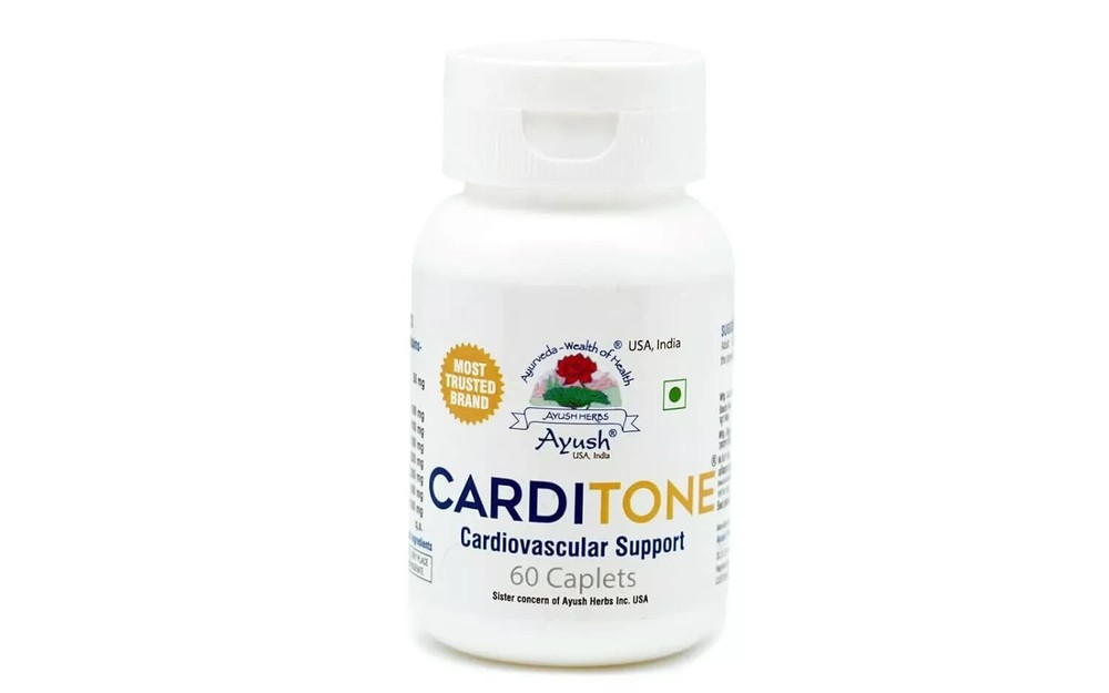 Carditone Ayush Herbs 60 caplets Cardiovascular Support fast ship