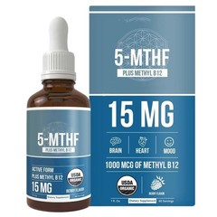L-Methyl Folate 5-MTHF Liquid Drops B12 Active with Folate Vitamin 30mL, Oral