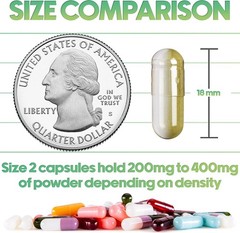 Size 2 Clear Separated Empty Gelatin Pill Capsules Kosher Gel Caps Gluten-Free