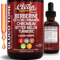 Clean Nutra Berberine & Ceylon Cinnamon Liquid Drops for Metabolism Support