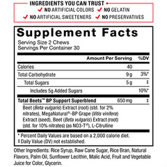 Force Factor Total Beets Blood Pressure Support, Beet Root Supplement Soft Chews