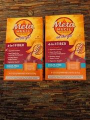 Metamucil On-the-Go 4-in-1 Fiber Powder Packets Sugar-Free Orange 30 ct Lot of 2