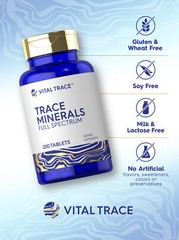 Trace Minerals | 200 Tablets | Non-GMO & Gluten Free | by Vital Trace