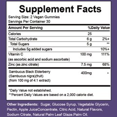 (2 Pack) Elderberry Gummies with Zinc Vitamin C, D – Sambucus Elderberry Gummies
