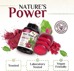 Beet Root Capsules – 1300mg per Serving – Extra Strength Organic Beetroot Powder