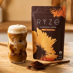 1 Pack Organic Rýze Mushroom Coffee 30 Servings Instant Coffee Free Shipping New