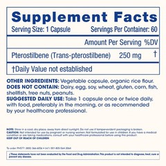 Pterostilbene (250mg, 60 ) | Clinically Proven, Third-Party Tested Antioxidan…