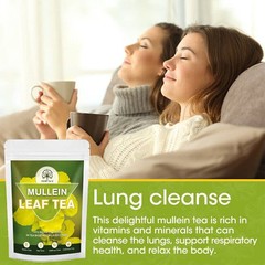 150Packs Mullein Leaf Tea Bags – Lung Cleanse Detox Herbal Enhance Immunity