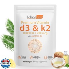 MXCZBSM Vitamin D3 K2 Supplement Softgel, Vitamin D3 K2 Softgel with 10000 IU