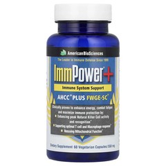 2 X American Biosciences, ImmPower�+, AHCC� Plus FWGE-SC�, 60 Vegetarian Capsul