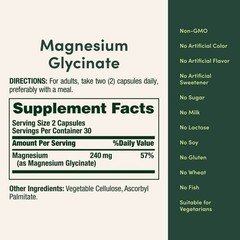 Nature’s Bounty High Absorption Magnesium Glycinate Supplements, 240mg, Supports
