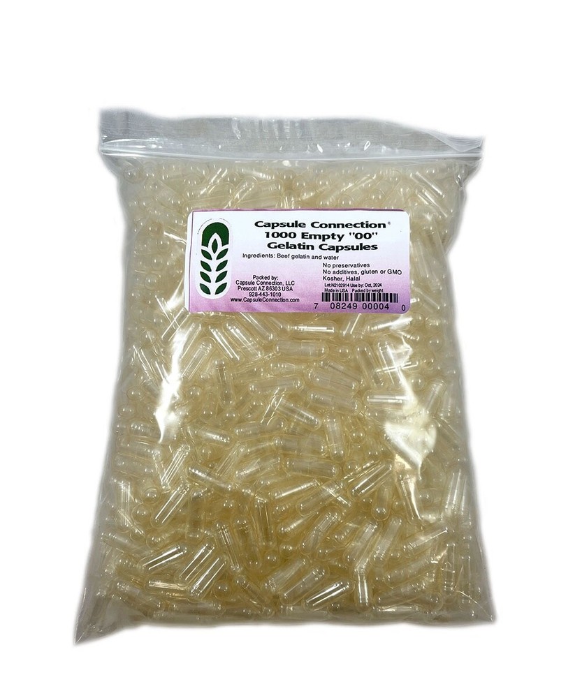 Empty Capsules 1000 Count – Size 00 , Non-GMO USA