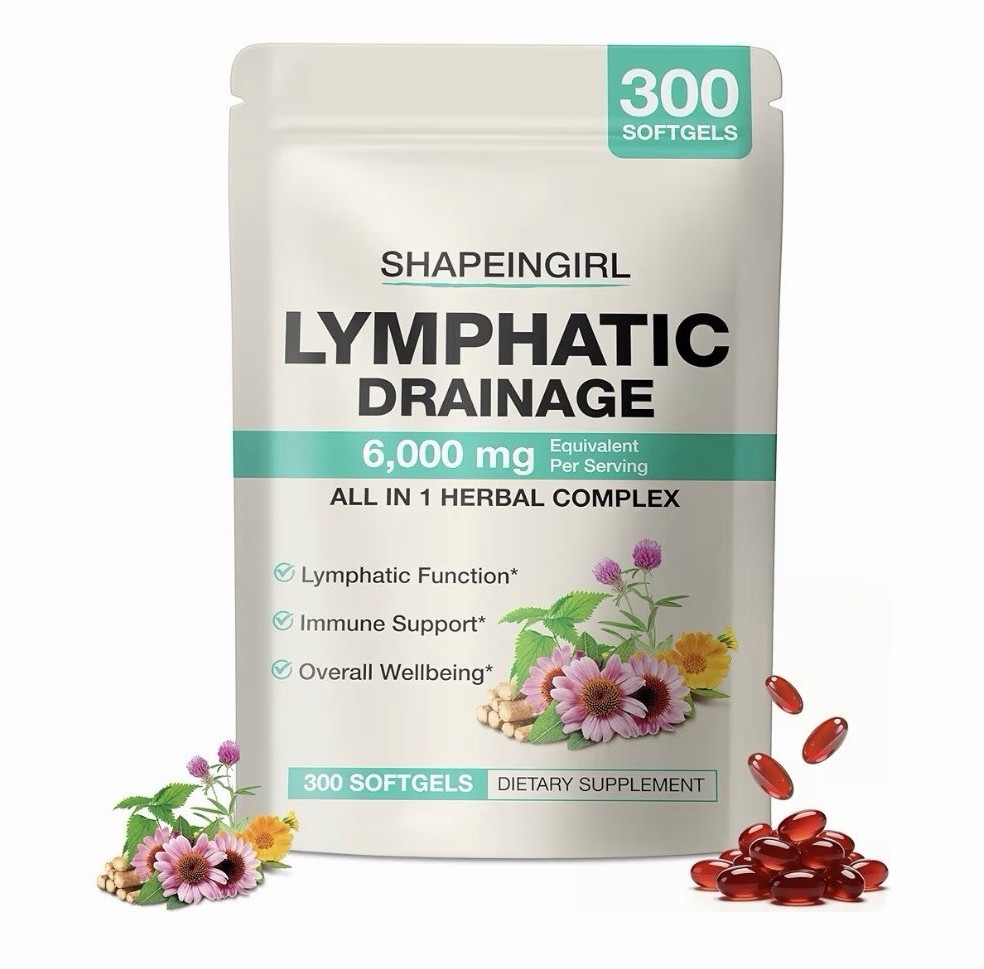 Shapeingirl Lymphatic Drainage 6000mg Herbal Complex 300 Softgels GMO-Free