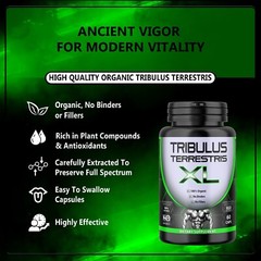 Pure Tribulus Terrestris Extract W/ 96% Saponins 60 Capsules, No Filler, Non-GMO
