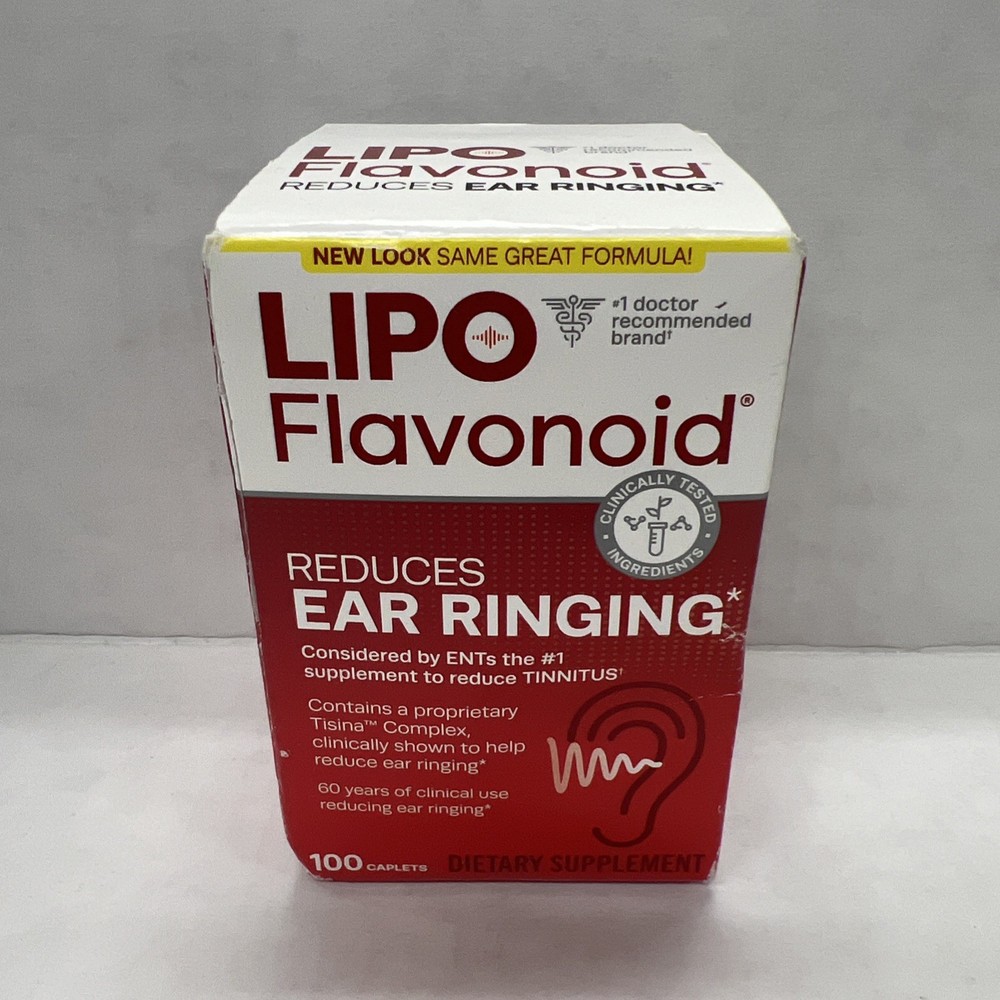 Lipo Flavonoid Plus Ear Ringing Dietary Supplement Caplets 100 Count
