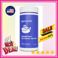 Magnesium Glycinate 500mg 240 Capsules for Calm, Stress, Sleep, Leg Cramp, Heart