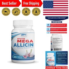 100% Pure Stabilized Allicin from Garlic Odor-Controlled | 180,000mcg 180mg V…
