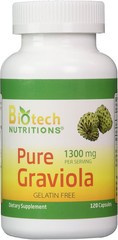 Graviola 100% Pure Graviola 1300mg Per Servings 120 Capsules Per Bottle