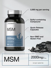 MSM Supplement Capsules | 2000mg | 250 Count | Non-GMO | by Horbaach