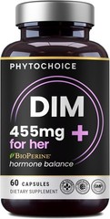 Phytochoice DIM (Diindolylmethane) 350mg w/ Bioperine & Brocolli Extract 60 Days