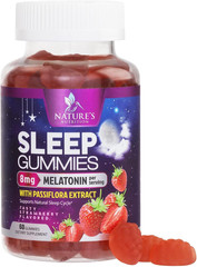 Melatonin Sleep Gummies – 8 Mg Melatonin Extra Strength with 20Mg, 60 Count
