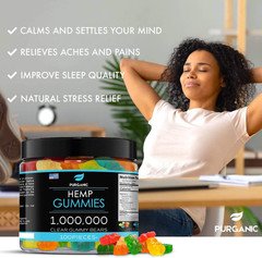 Gummies for Stress & Relaxation – 1M – Delicious Natural Fruit Flavors – Made in