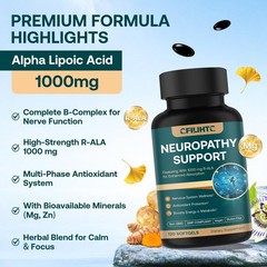 Neuropathy Support Nerve Supplement – Advanced R-Alpha 120 Count (Pack of 1)