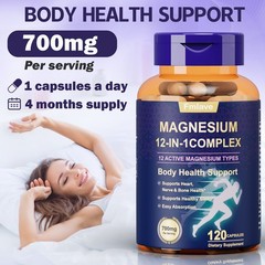 2x Magnesium 12 in 1 Complex 700mg Glycinate Citrate Malate Taurate Fmlave 240ct