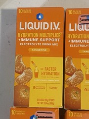 Liquid IV Electrolyte + Immune Support 40 Sticks (4x 10 Packs) Tangerine Flavor