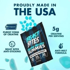 Bites Beast Blue Raspberry Creatine Gummies | Muscle Support 150 Servings