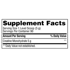 Creatine Monohydrate Dietary Supplement, Unflavored, 5 G, 15.87 Oz
