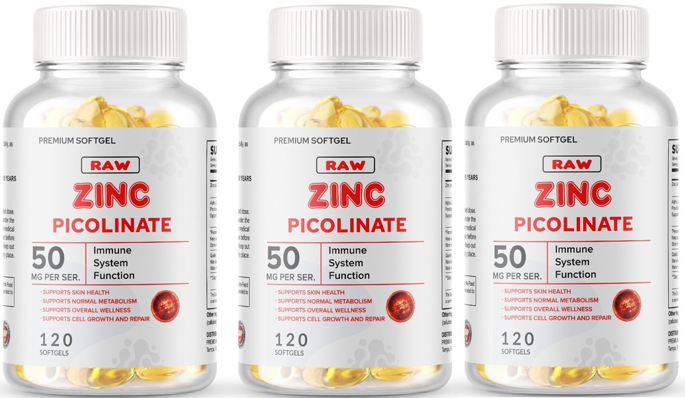 Zinc Picolinate 50mg, 360 Softgels Servings Extra Absorption USA Made Shipped