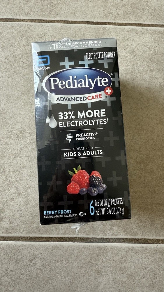 Pedialyte AdvancedCare Plus Electrolyte Powder Berry Frost, 18 Powder Packets
