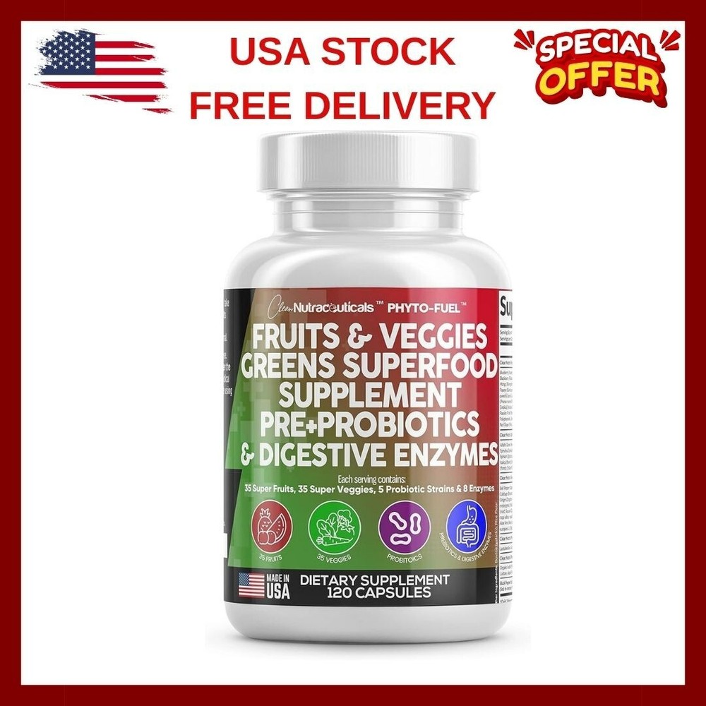 Fruits and Veggies Supplement Reds & Green Superfood 120 Ct USA