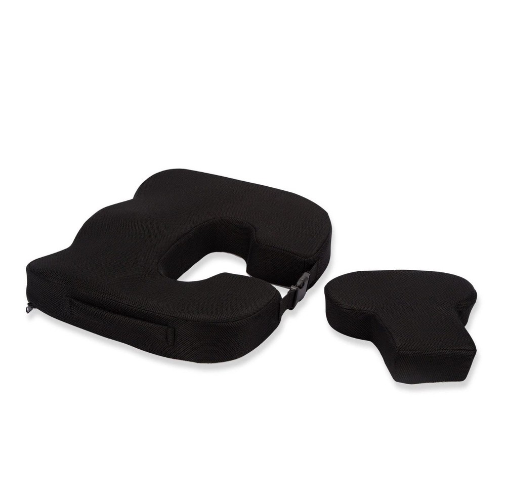 Equate Memory Foam Coccyx Cushion with Removable Center Piece, Black