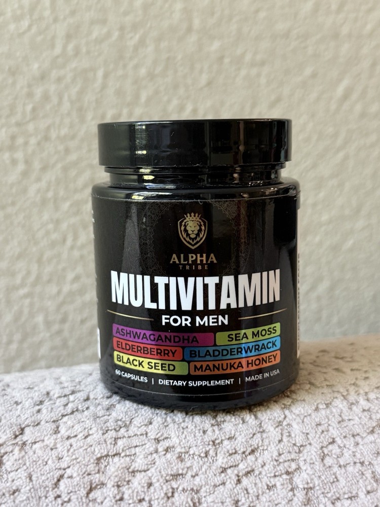 Alpha Tribe Multivitamin for Men with Seamoss Black Seed Oil Ashwagandha Burdock