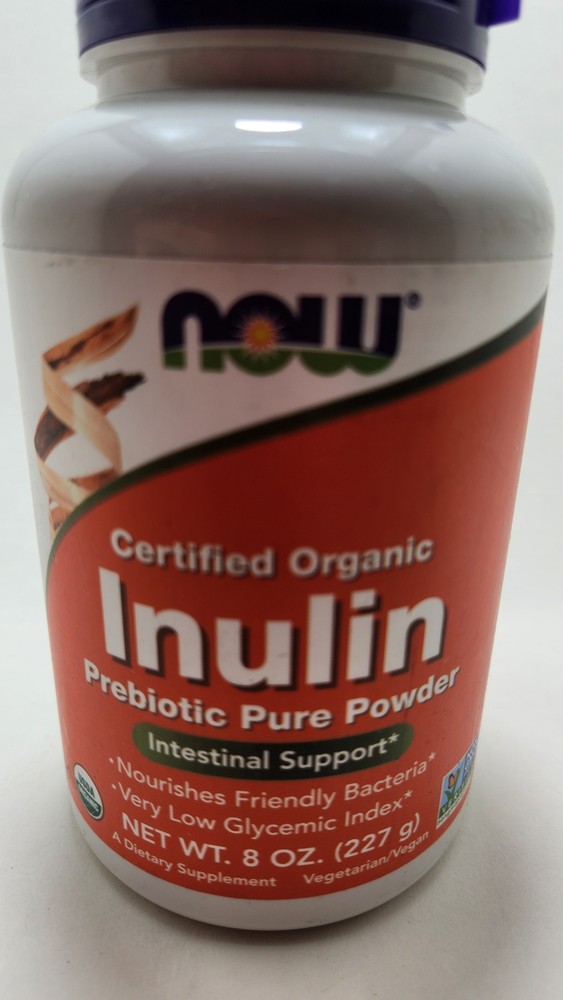 NOW Certified Organic Inulin Prebiotic Pure Powder 8 oz (227g) 57 Servings