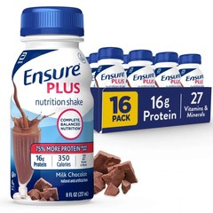 Ensure Plus Meal Replacement Nutrition,Milk Chocolate, 16g Protein, 8 fl oz,16ct