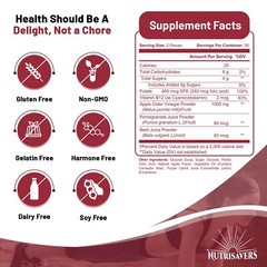 Apple Cider Vinegar Gummies Diet Supplement for Digestion – 60 Count, Pack of 3