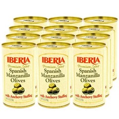 Iberia Spanish Manzanilla Olives Stuffed with Anchovies, Assorted Flavors