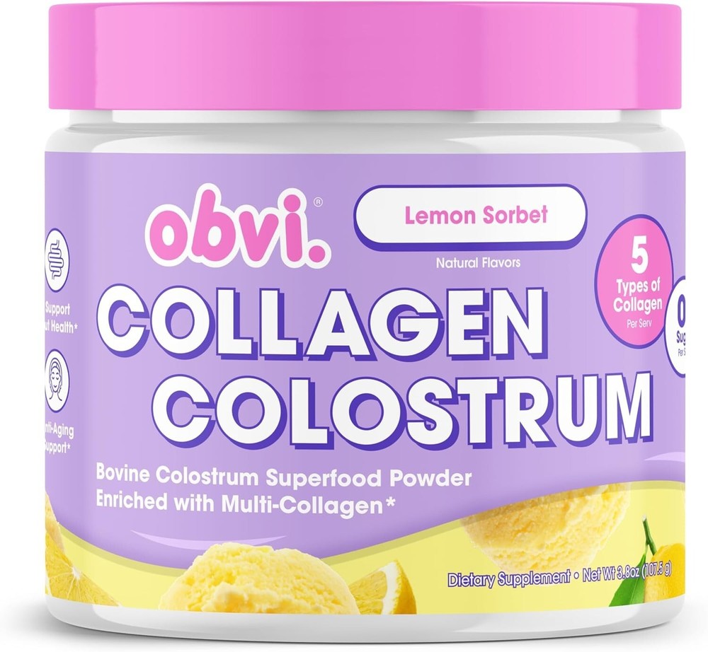 Obvi Collagen Colostrum Powder Grass-Fed Bovine, Gut, Skin & Hair Support (30)