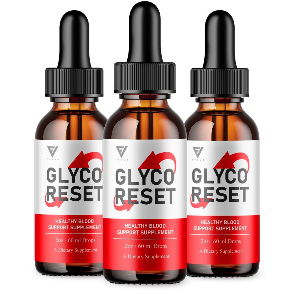 (3 Pack) Glyco Reset Drops, GlycoReset Premium Blood Support Supplement (6oz)