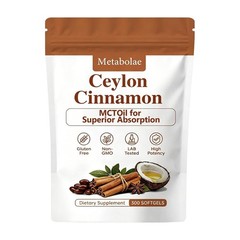Ceylon Metabolae Cinnamon Capsules With MCT Oil, Non-GMO, Gluten Free, 300pcs