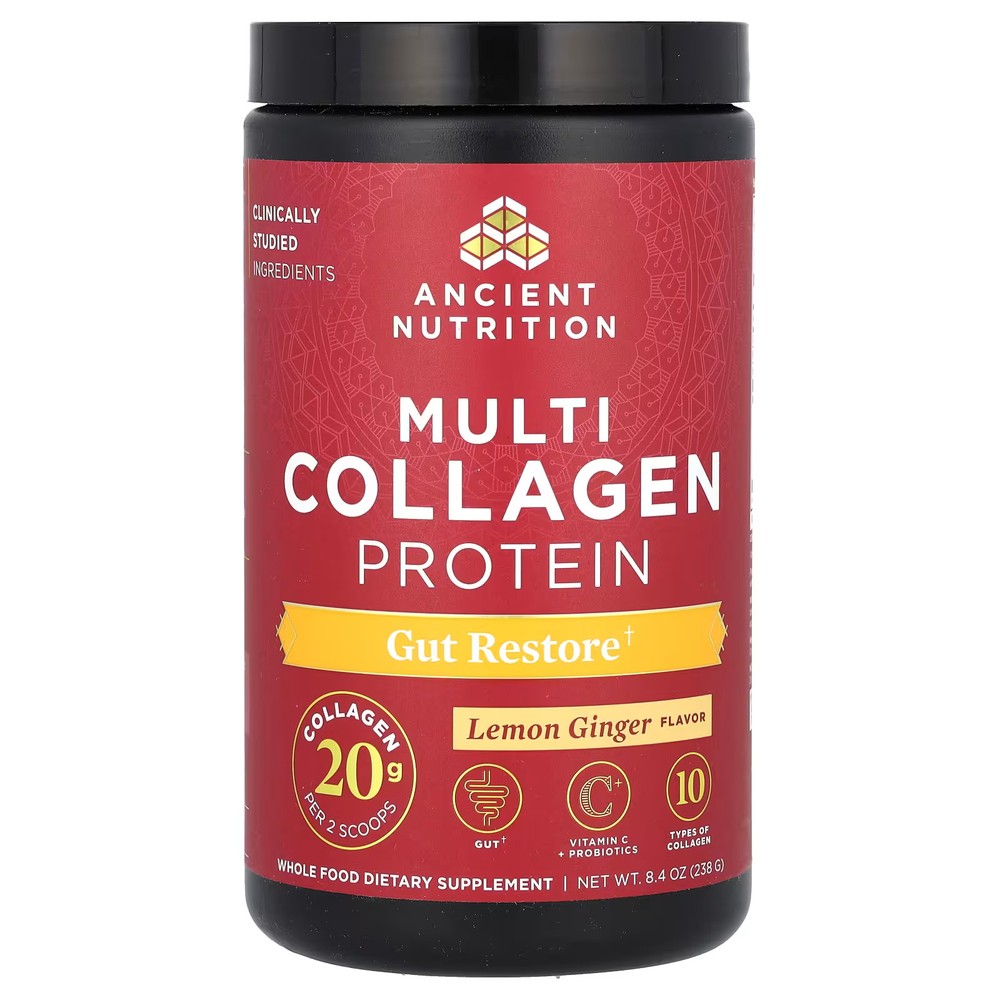 2 X Ancient Nutrition, Multi Collagen Protein, Lemon Ginger, 8.4 oz (238 g)