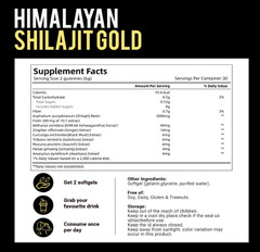 Himalayan Shilajit Gummies with Ashwagandha & Gokshura 3000mg 85+ Trace Minerals