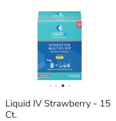 Liquid IV Hydration Electrolyte Powder Drink Mix Strawberry15x0.56oz EXP:07/2024