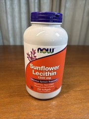 Now Foods Sunflower Lecithin 1200 mg 200 Softgels GMP Quality Assured, Kosher,