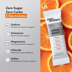 Man Matters Hydra Boost Electrolyte Powder – Orange Flavour | 15 Sachets