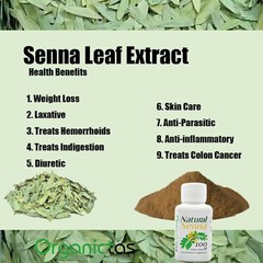Natural Senna 100 Tablets Max Strength Colon Cleanse, Detox, Weightloss Support